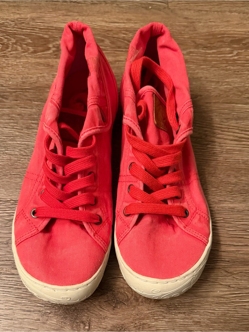 Palladium Red Canvas Lace-Up Women's Sneakers